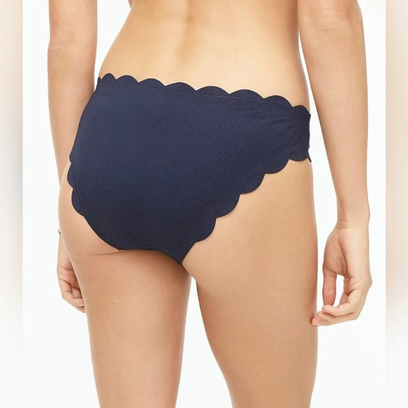 J. Crew Scallop Piqué Surf Hipster Bikini Bottom - Picture 3 of 6